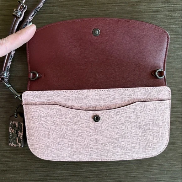 Coach 1941 Leather Clutch Snakeskin Accents - Picture 4 of 14